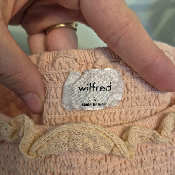 Wilfred Aritzia Women's Reminisce Peach Ruffle Midi Dress Size Small - Picture 6 of 8